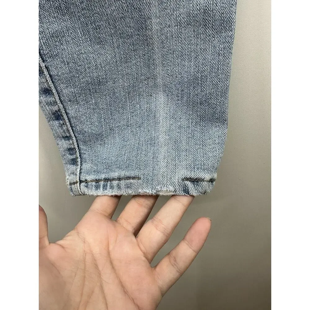 Levi's 512 High Rise Slim Fit Tapered Jeans sz 6 M Blue Denim distressed stretch